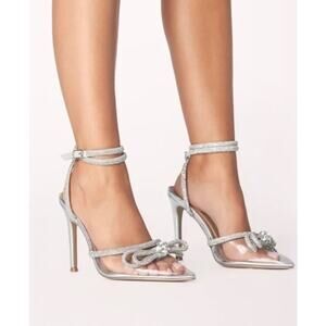 Billini Elope Stiletto Bling Silver Heel Women's Size 9